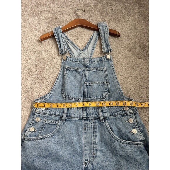 Free People We The Free FP Ziggy Shortall Shorts Denim Overalls Cuffed XS - Picture 8 of 9